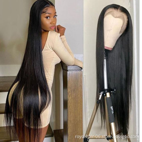 Vrigin Remy Unprocessed Brazilian Mink Human Hair 180% Density Long Straight  Invisible Full Lace Wig with Baby Hair